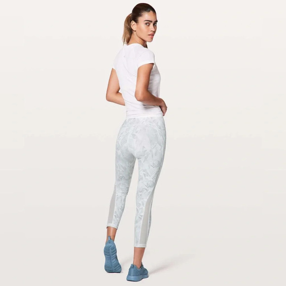 Lululemon Train Times 7/8 Jasmine White Multi Gray Sz 6 Athletic Run Leggings - Picture 7 of 13